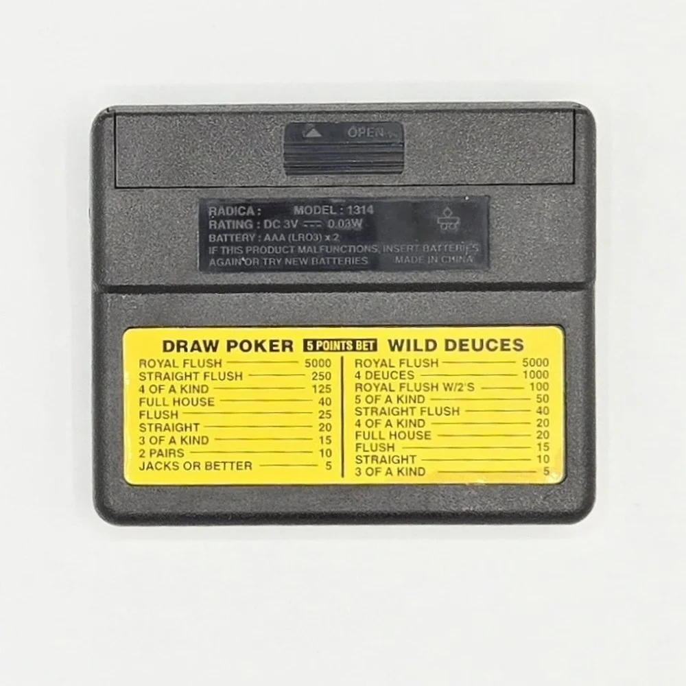 Radica Pocket Poker Deuces Royal Flush 5000 Game Model 1314 Electronic‎ Tested